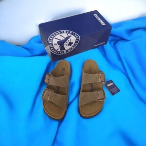 Birkenstock Arizona Taupe Narrow Suede Sandals